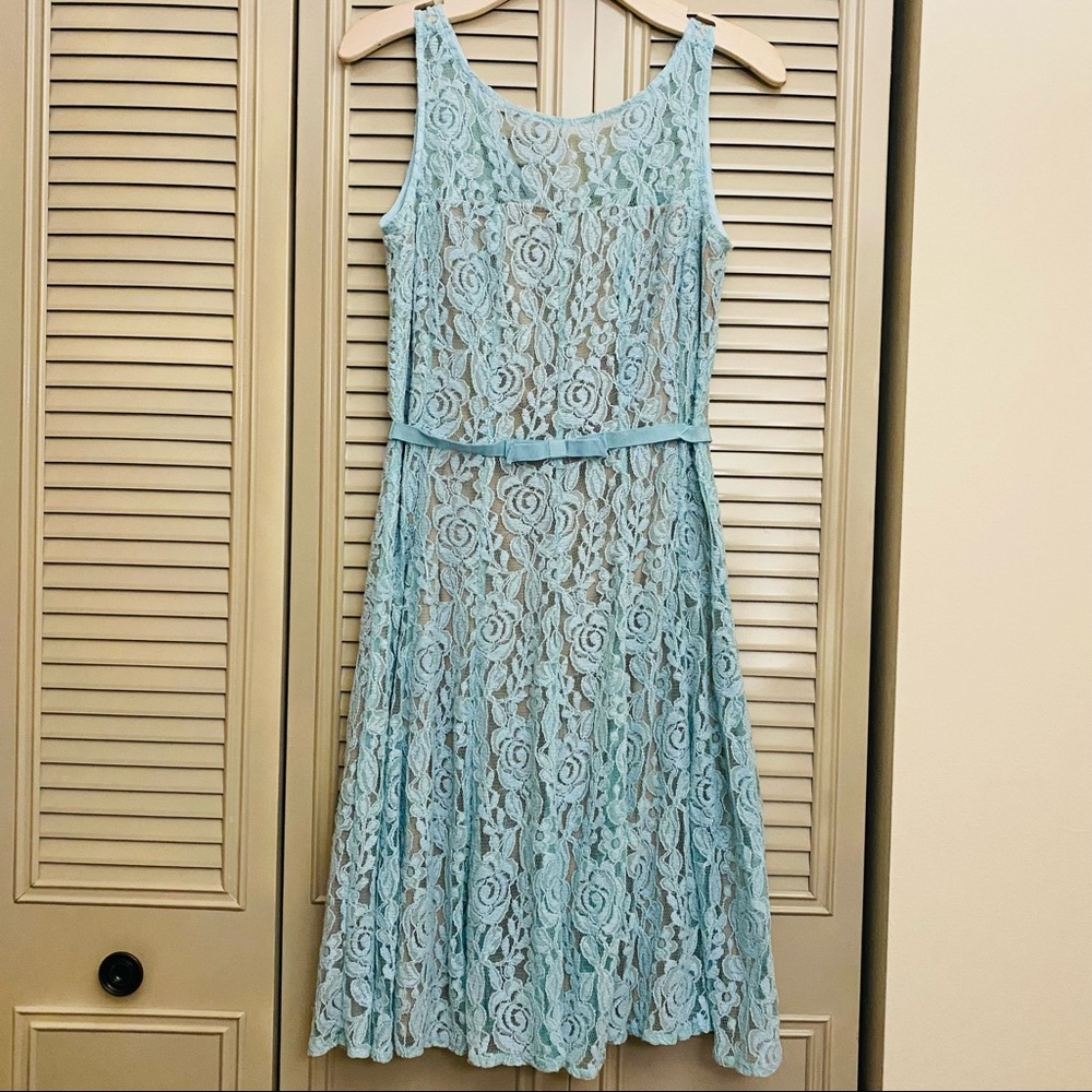 Taylor light blue lace party dress